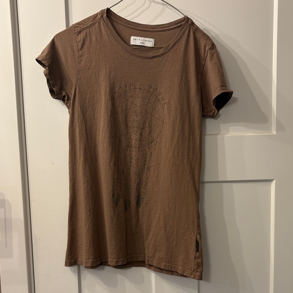 Blank NYC Brown Graphic Dreamcatcher Tee - Women’s Short Sleeve